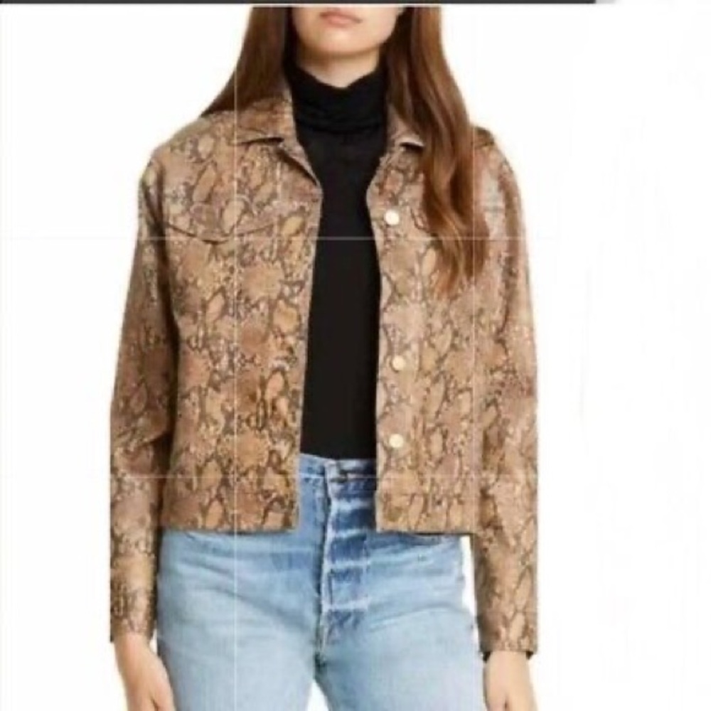 Frame Coated Denim Python Jacket - image 2